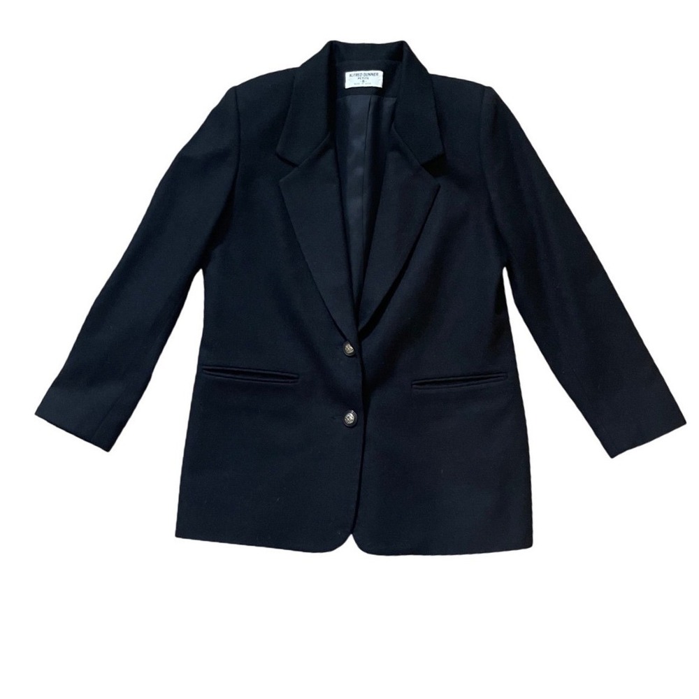 Alfred Dunner Petite Women's Black Wool Blazer Size 8 Classic Professional Coat